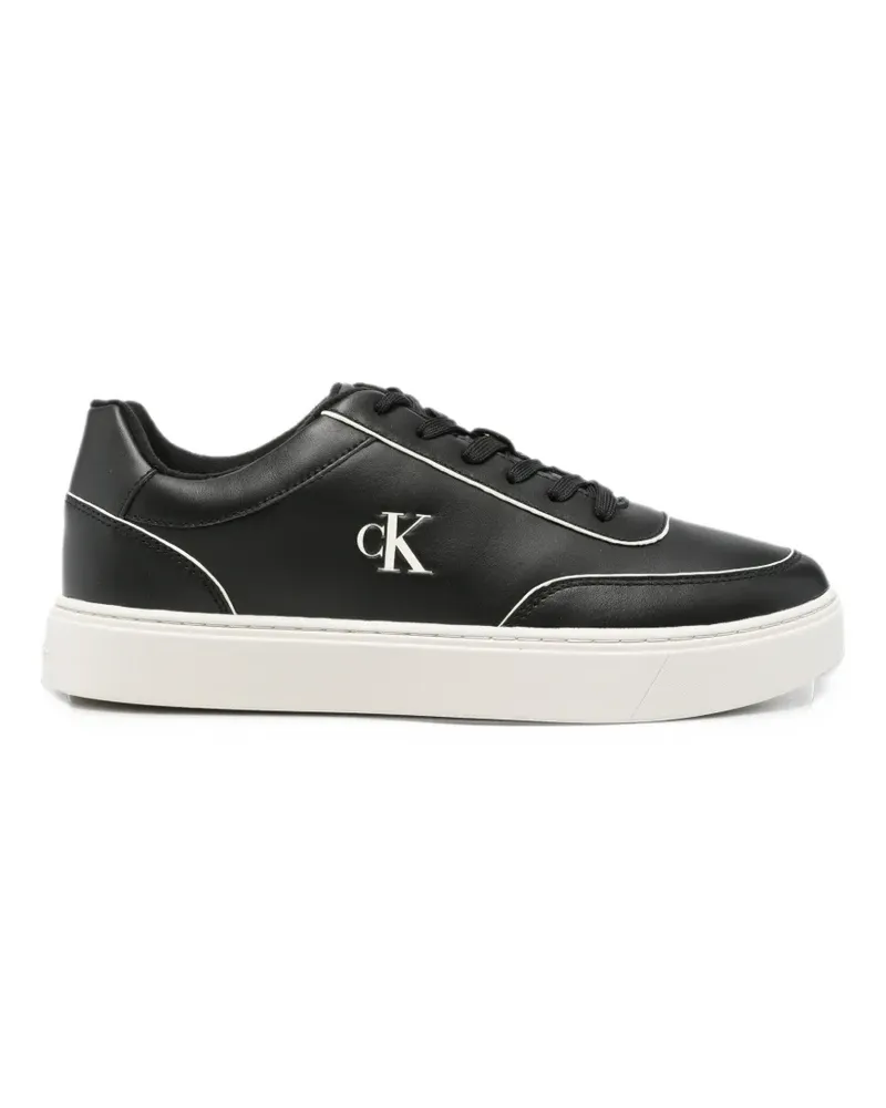 Calvin Klein logo-plaque leather sneakers - Schwarz Schwarz