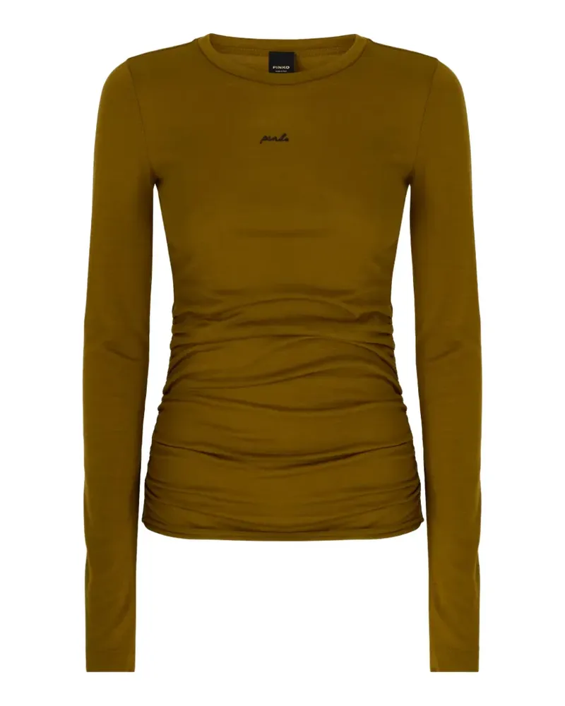 Pinko Gerafftes Langarmshirt - Grün Grün