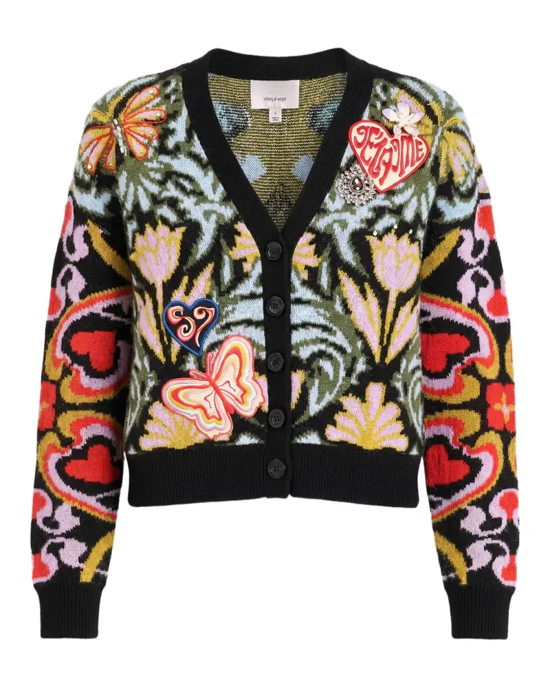 Cinq à Sept Psychedellic Amour Cardigan - Schwarz Schwarz