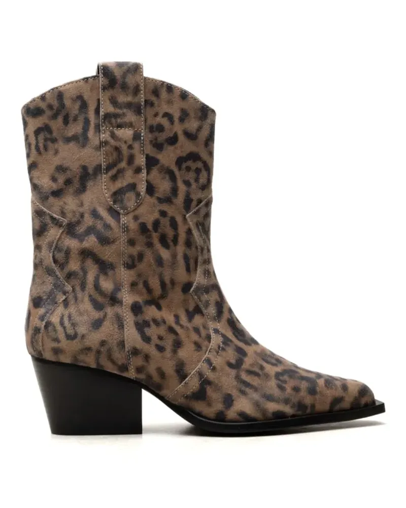 Free People Cowboystiefel mit Leoparden-Print - Nude Nude