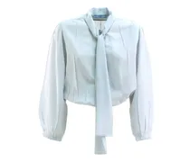 Bluse mit Schleifenkragen - Blau