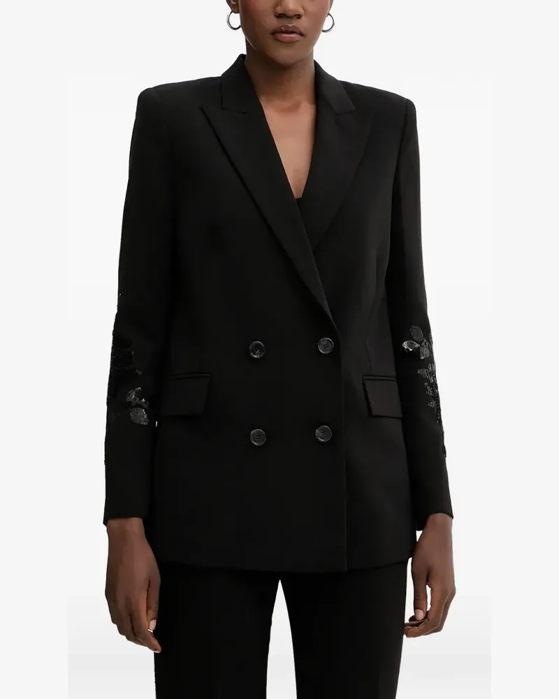 Ermanno Scervino sequin-embellished double-breasted blazer - Schwarz Schwarz