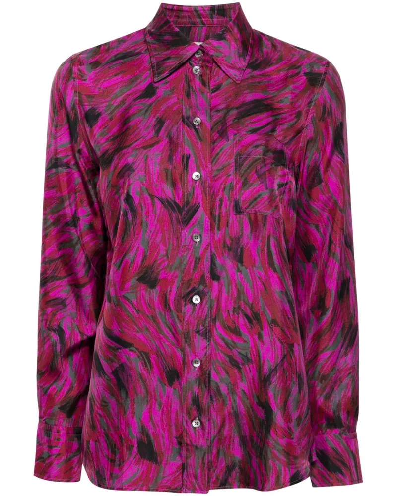 Lanvin Seidenhemd mit abstraktem Muster - Rosa Rosa