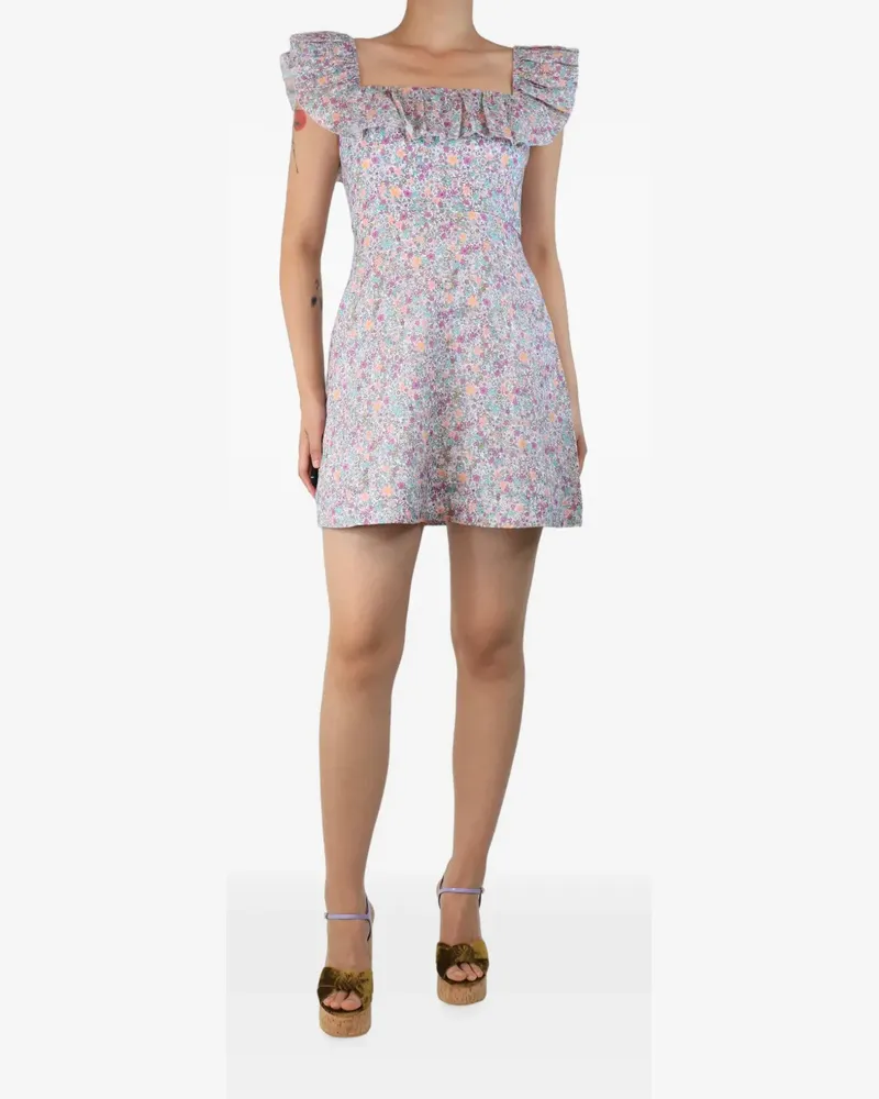 Zimmermann Carnaby ruffle-neck mini dress - Blau Blau