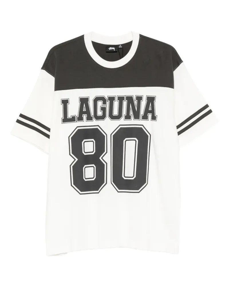 Stüssy Laguna logo-print panelled T-shirt - Weiß Weiß