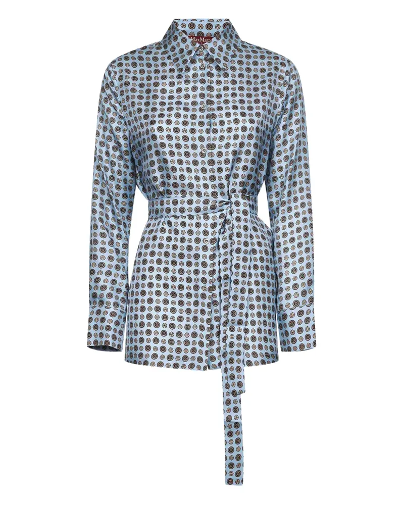 Max Mara Hemd mit geometrischem Print - Blau Blau