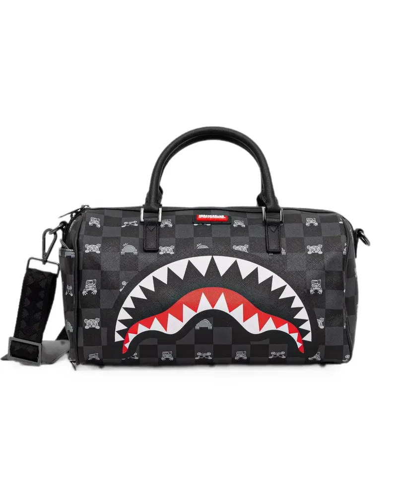 Sprayground check-pattern Shark holdall - Schwarz Schwarz