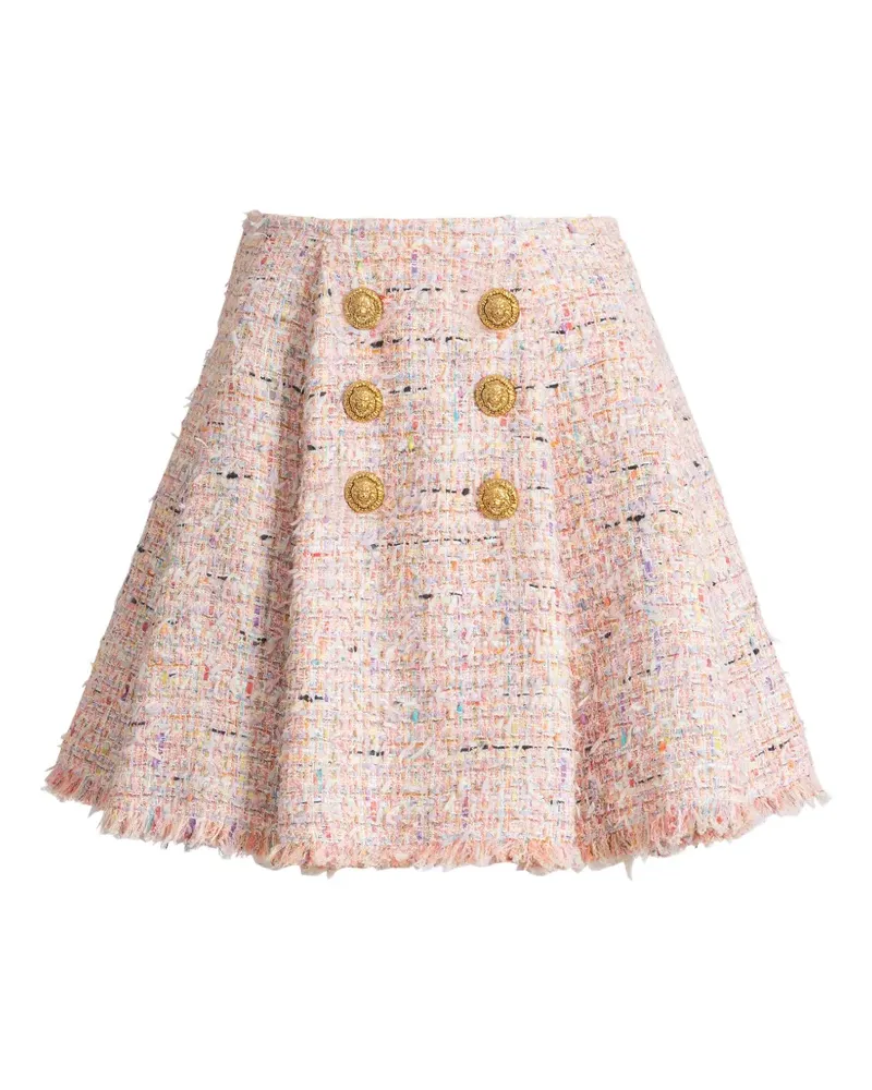 Balmain Ausgestellter Tweed-Rock - Rosa Rosa