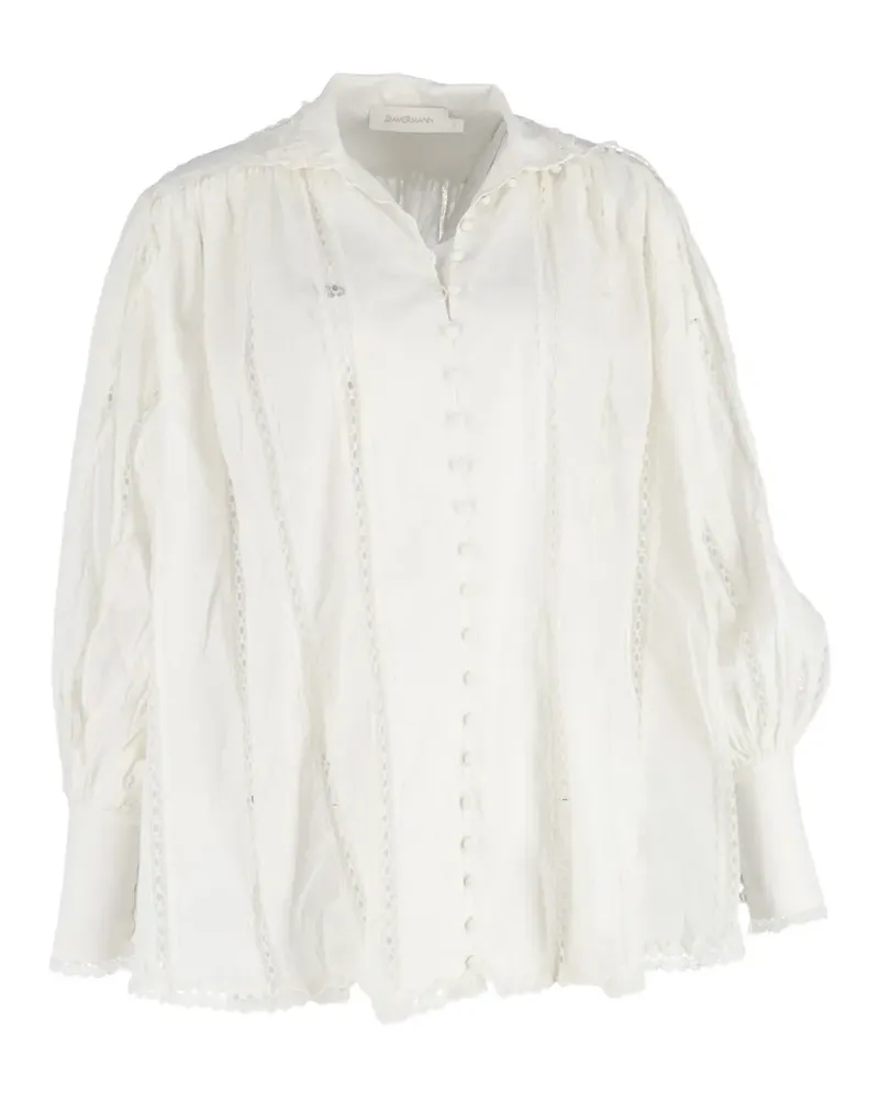 Zimmermann Bluse mit Spitzenborte - Weiß Weiß