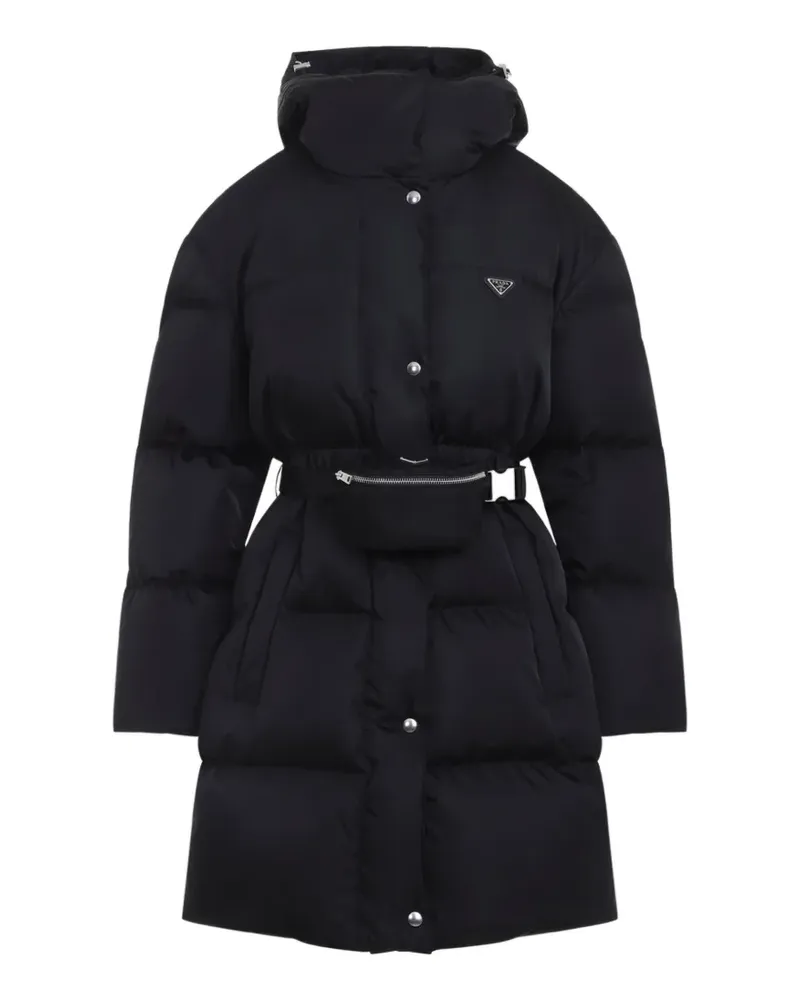 Prada belted padded coat - Schwarz Schwarz