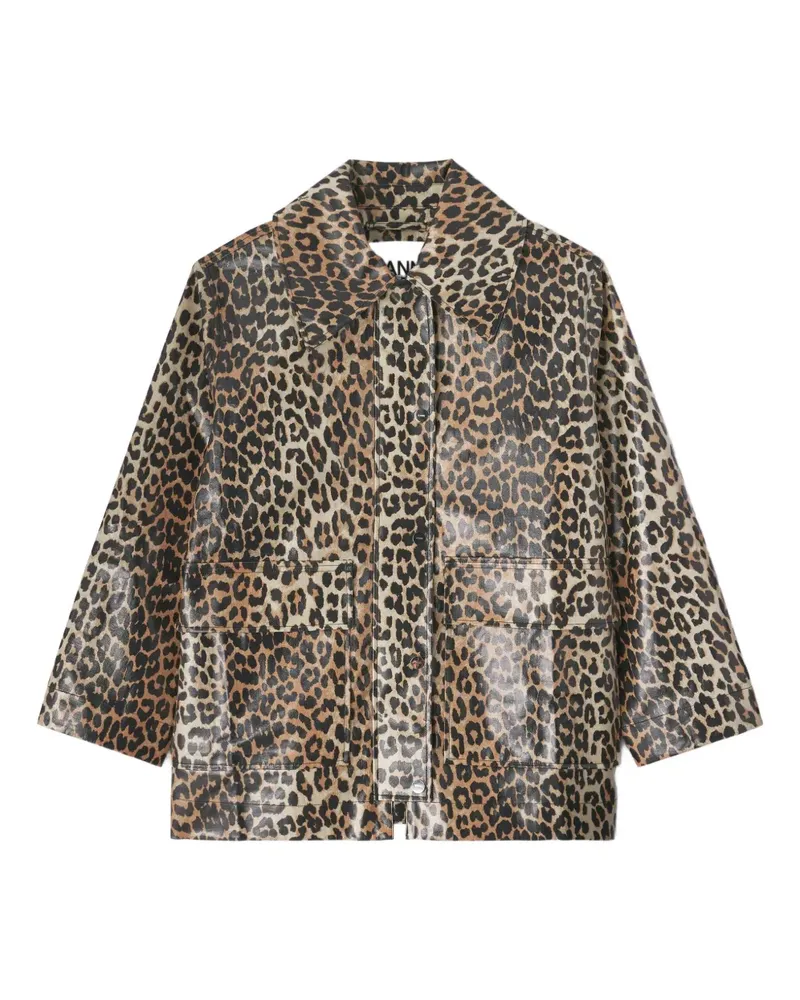 Ganni Jacke mit Leoparden-Print - Braun Braun