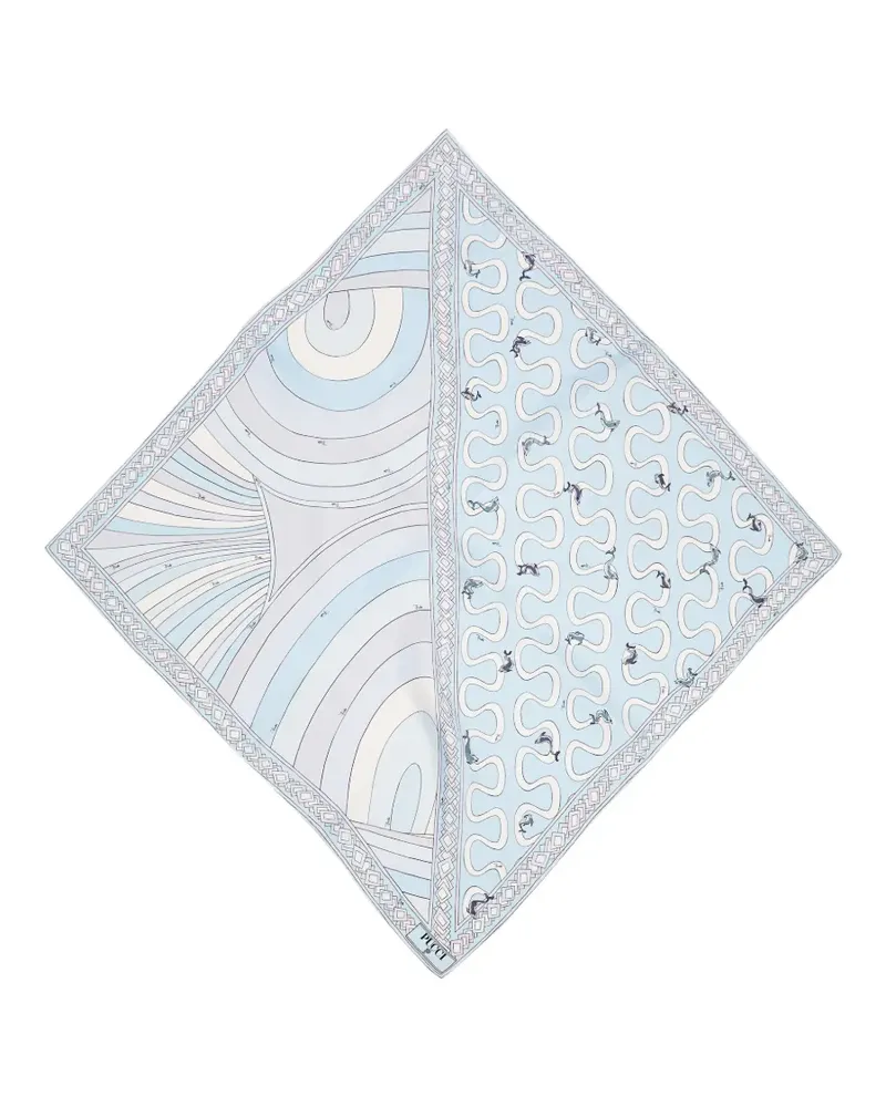Emilio Pucci Onda and Iride Seidenschal mit Print - Blau Blau