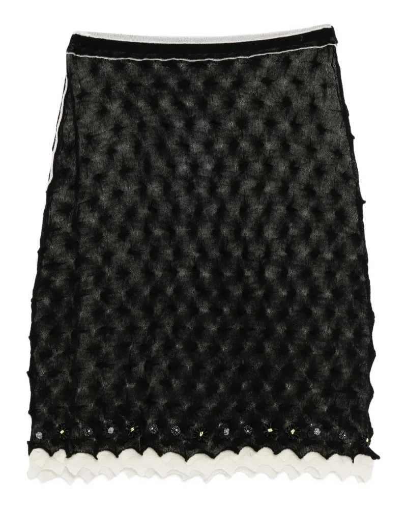 YANYAN KNITS Borlor midi skirt - Schwarz Schwarz