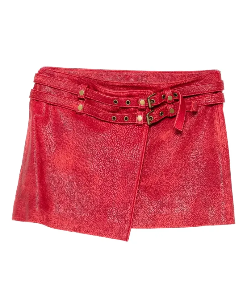 Cynthia Rowley Winona Wickelrock aus Leder - Rot Rot