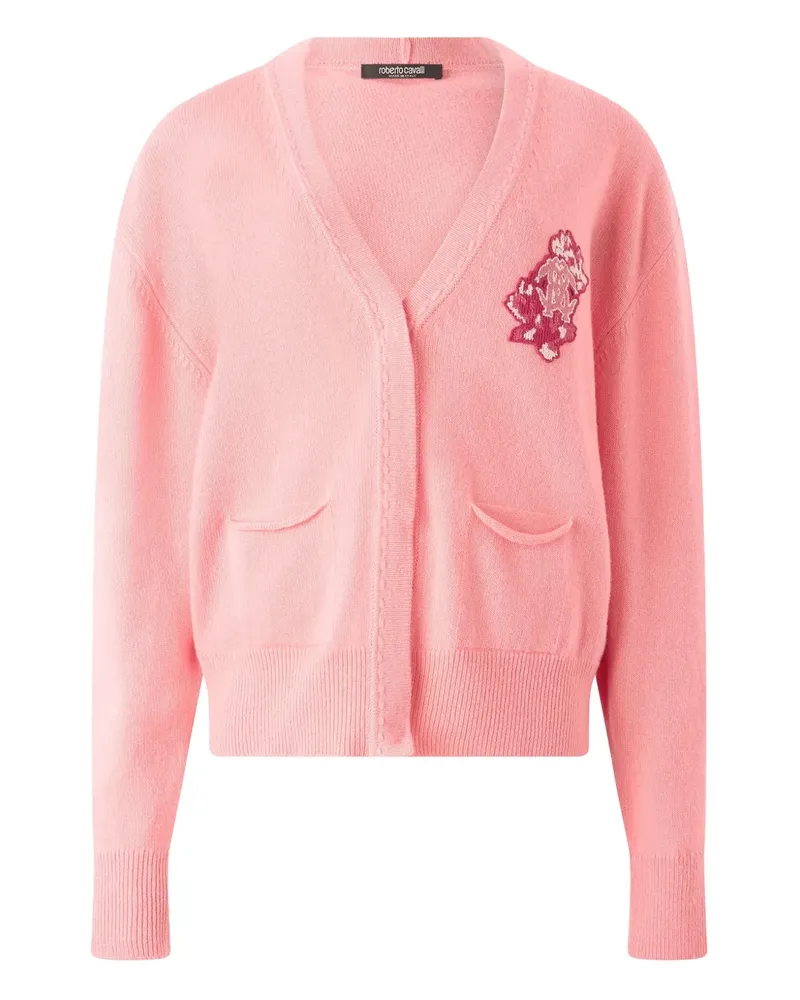 Roberto Cavalli Cardigan mit Rosenverzierung - Rosa Rosa
