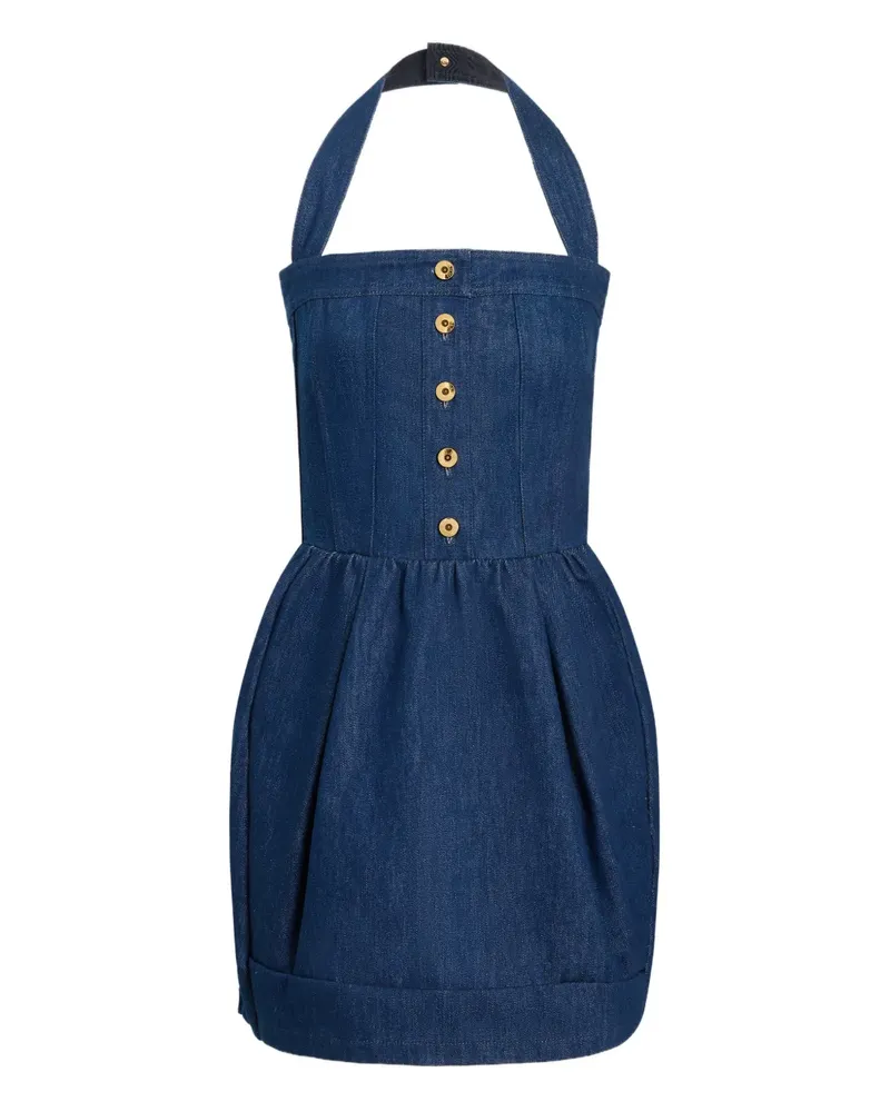 Patou Minikleid mit Corsage - Blau Blau