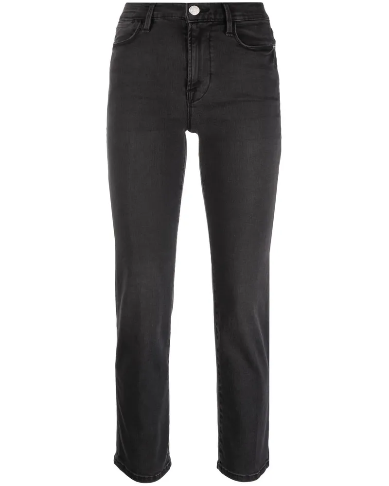Frame Denim Gerade Cropped-Jeans - Schwarz Schwarz