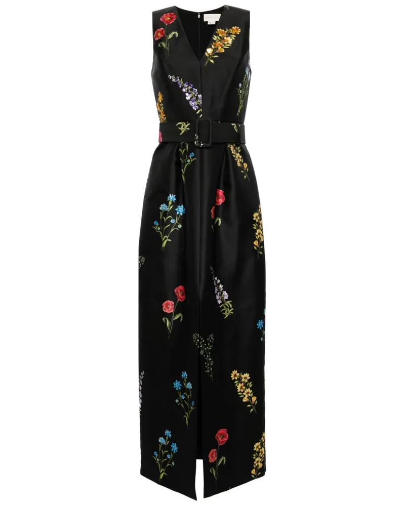Sachin & Babi Marsden Abendkleid mit Blumen-Print - Schwarz Schwarz