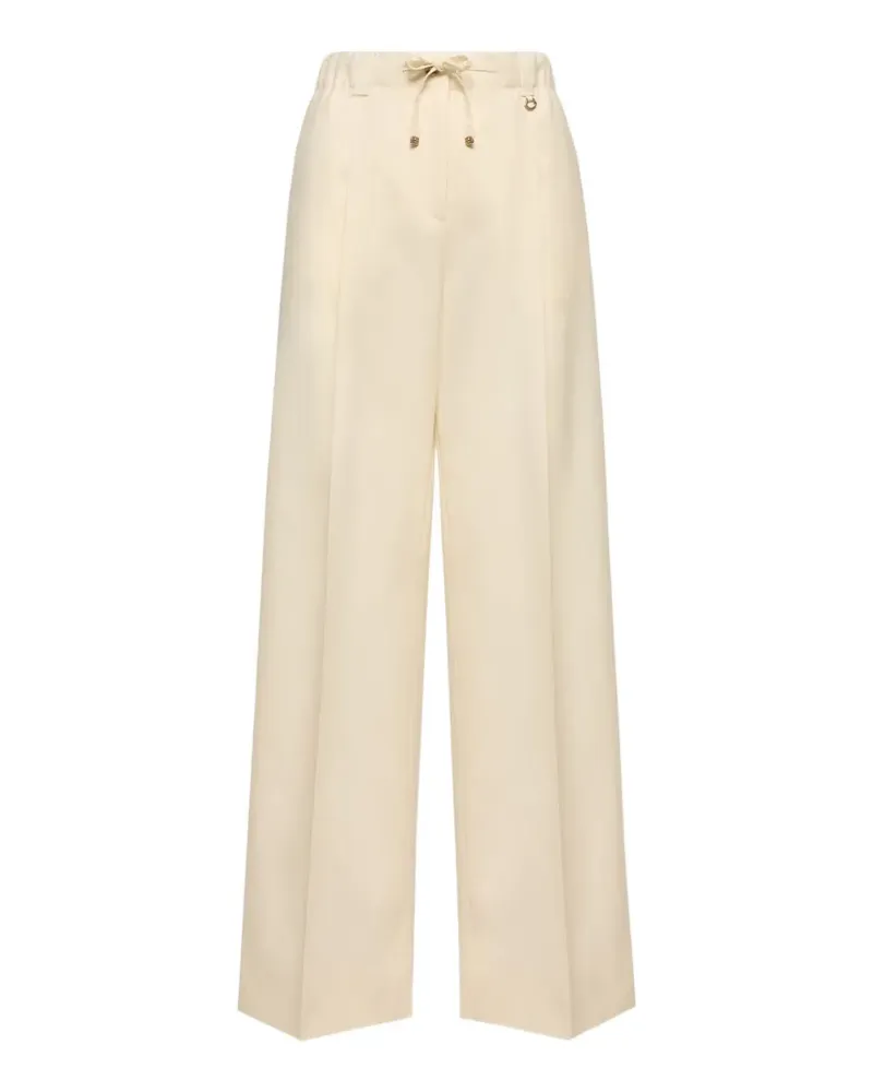 Moncler drawstring-waist wide-leg trousers - Nude Nude