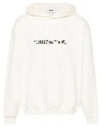 MSGM Hoodie mit Logo-Stickerei Nude