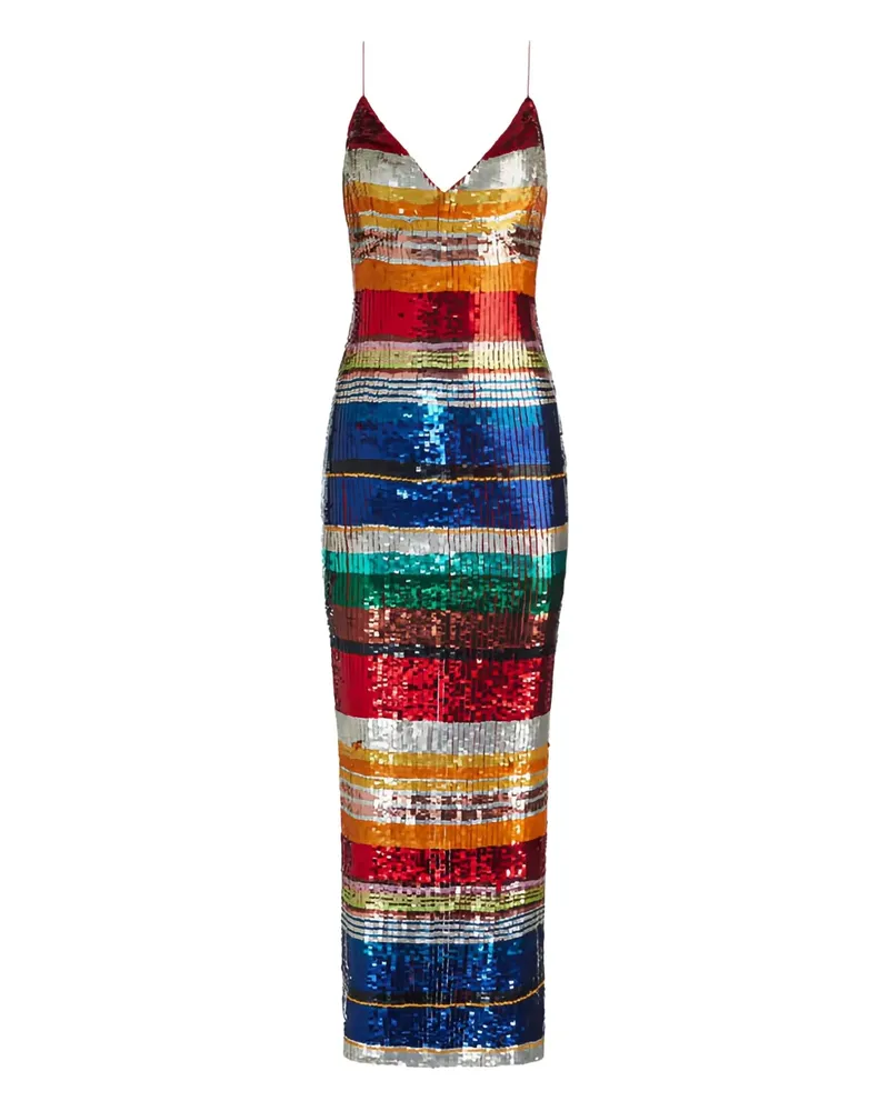 Alice + Olivia Artea Maxikleid mit Paillettenstreifen - Blau Blau