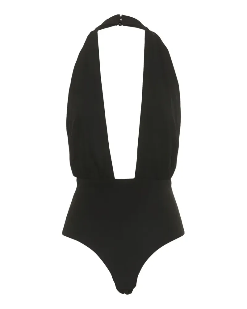 Michael Kors deep V-neck open-back bodysuit - Schwarz Schwarz