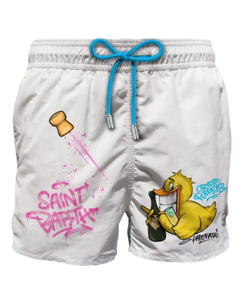 MC2 Saint Barth Gustavia Badeshorts mit Print - Weiß Weiß