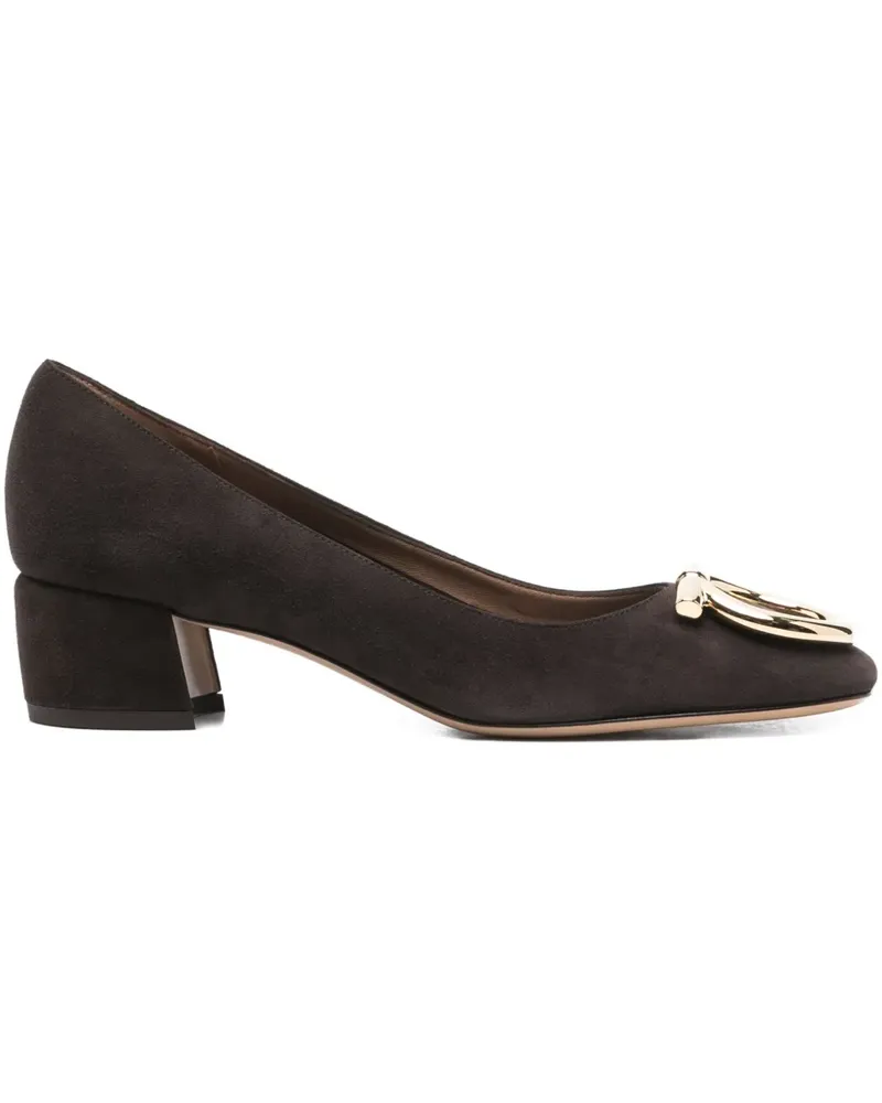 Ferragamo Gancini Pumps mit Blockabsatz 40mm - Braun Braun