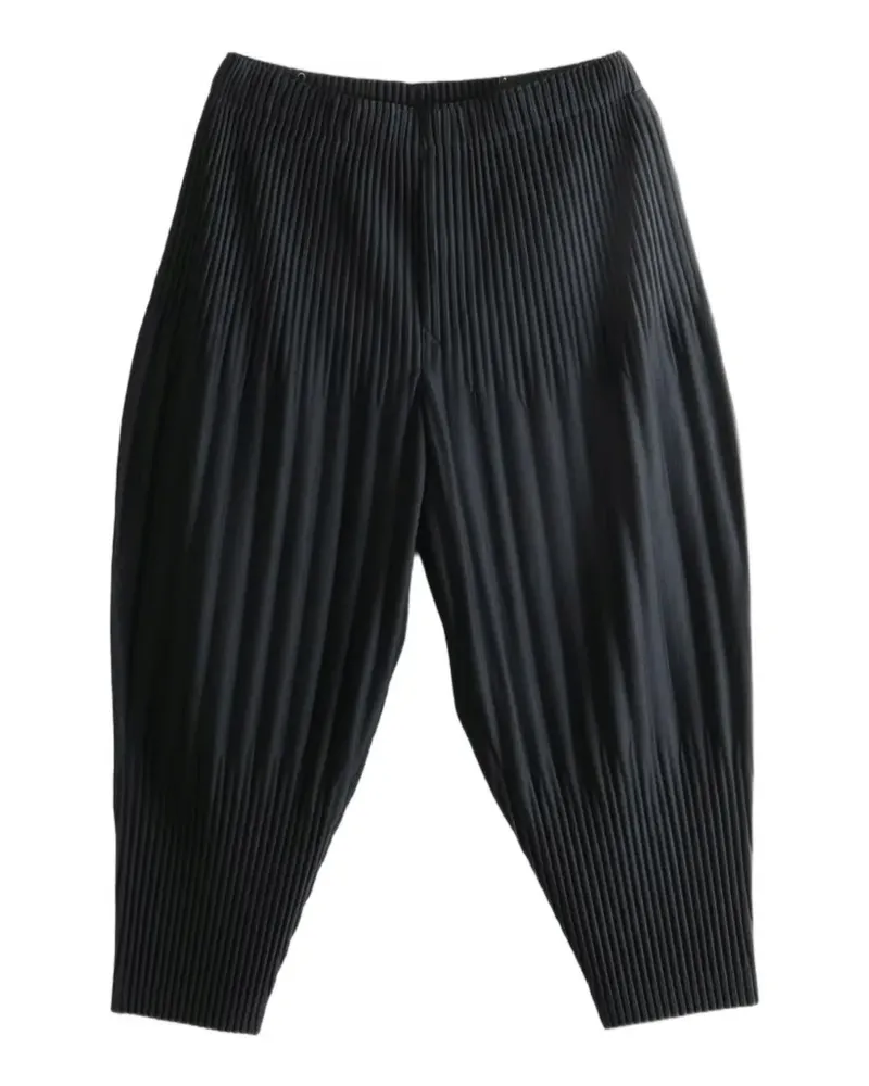 Issey Miyake Cropped-Hose mit Bundfalten - Schwarz Schwarz
