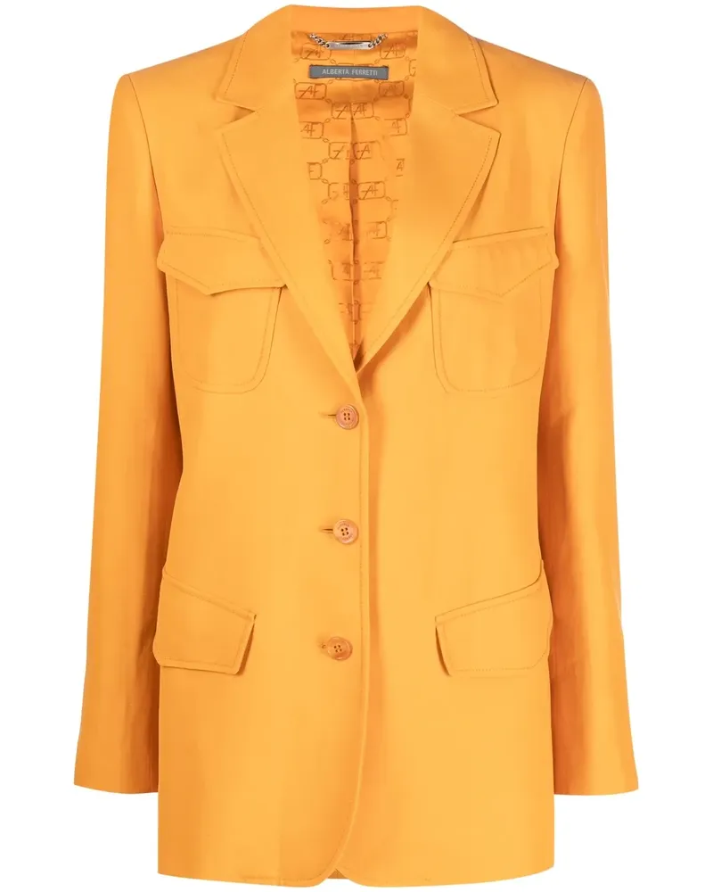 Alberta Ferretti Einreihiger Blazer - Orange Orange