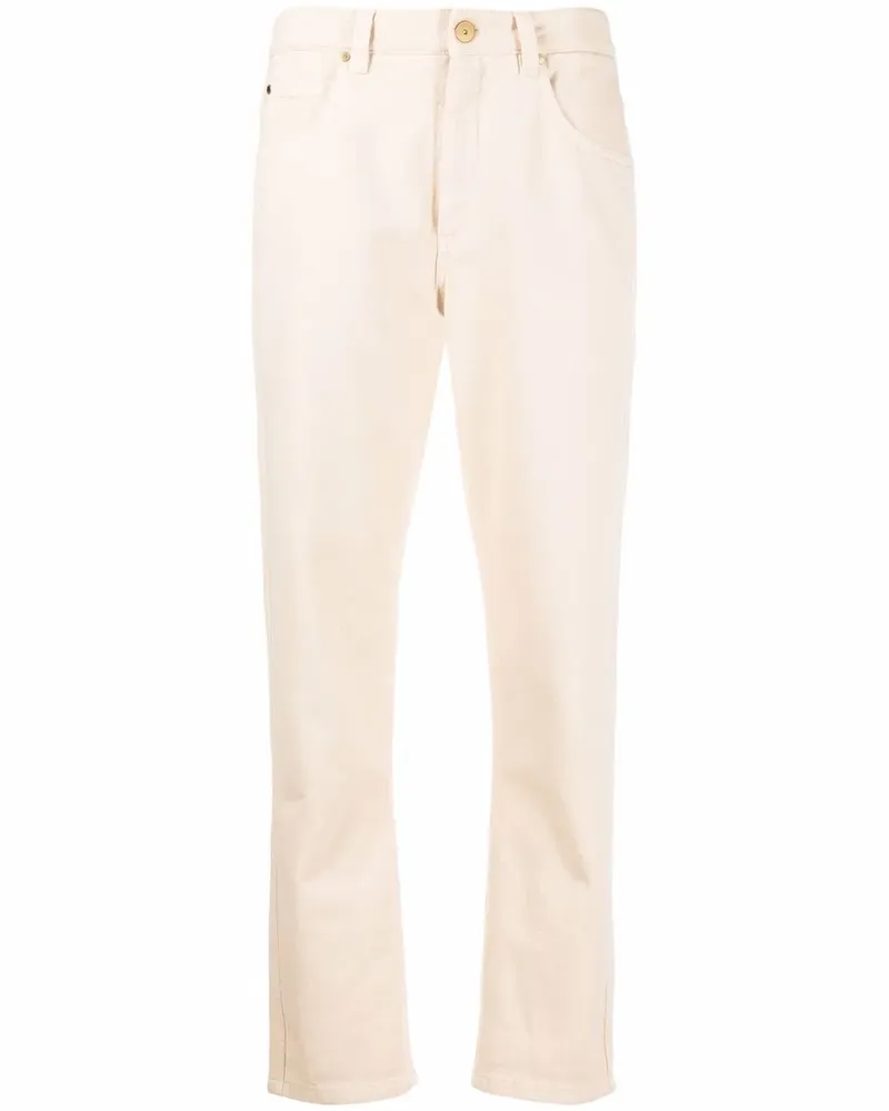 Brunello Cucinelli Gerade High-Rise-Jeans - Nude Nude