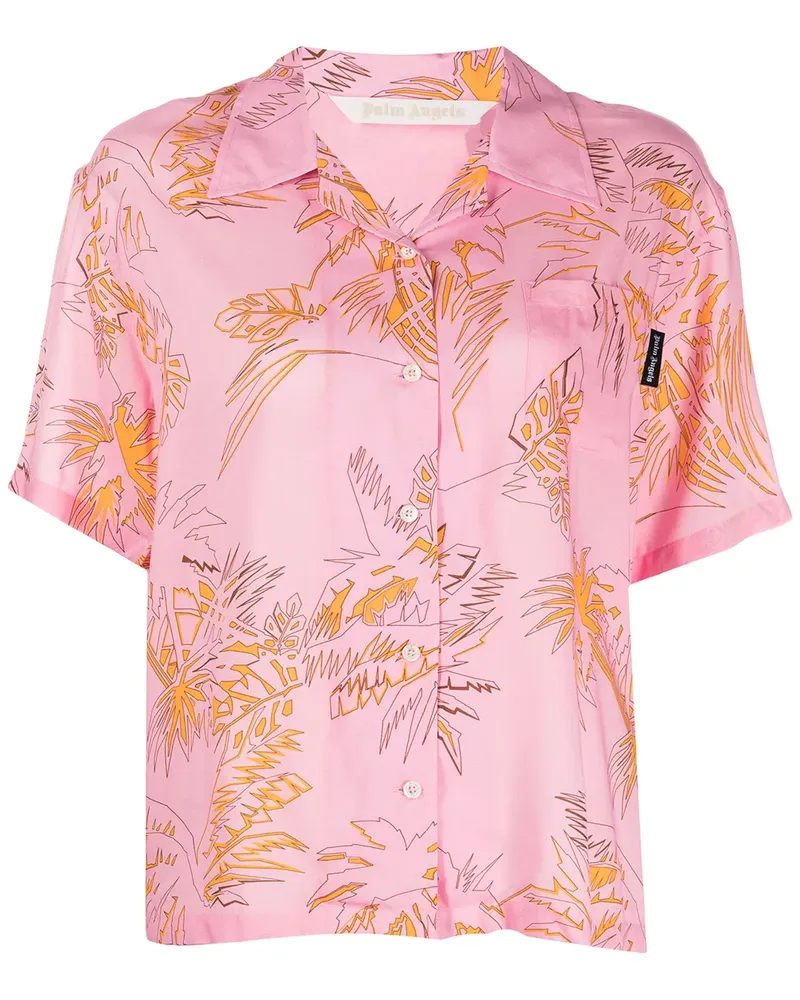 Palm Angels Hemd mit Blattmuster - Rosa Rosa