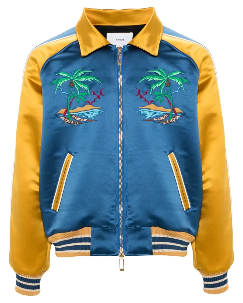 RHUDE Palms Eagles Souvenir Bomberjacke - Blau Blau