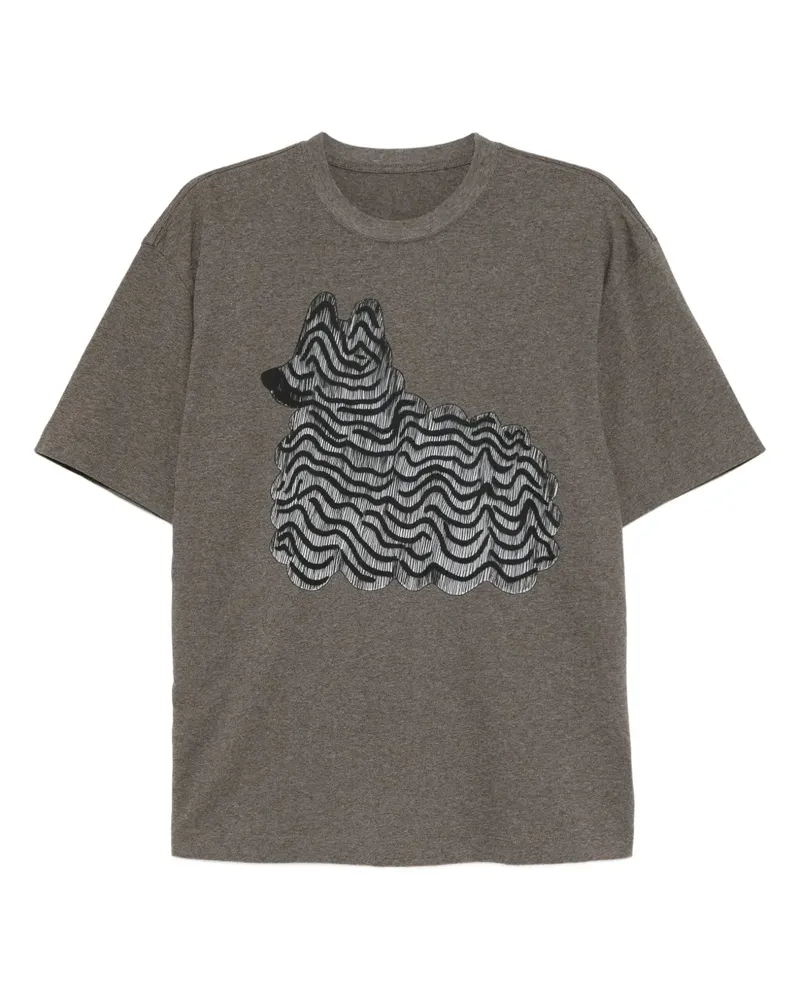 JNBY T-Shirt mit grafischem Print - Grau Grau