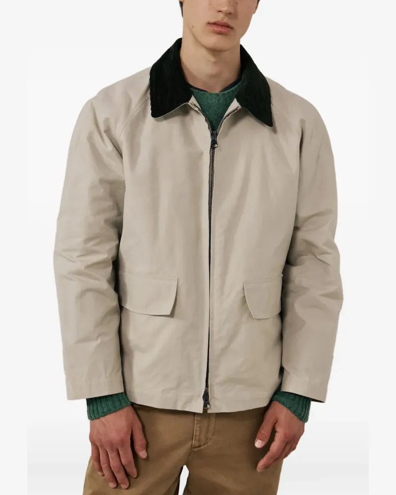 Hartford Dancer corduroy-collar flap-pocket jacket - Nude Nude