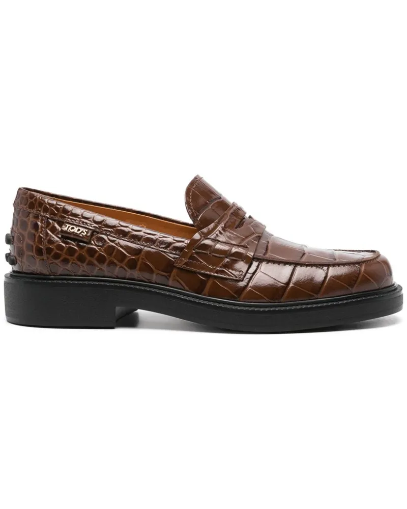 TOD'S Loafer mit Kroko-Effekt - Braun Braun