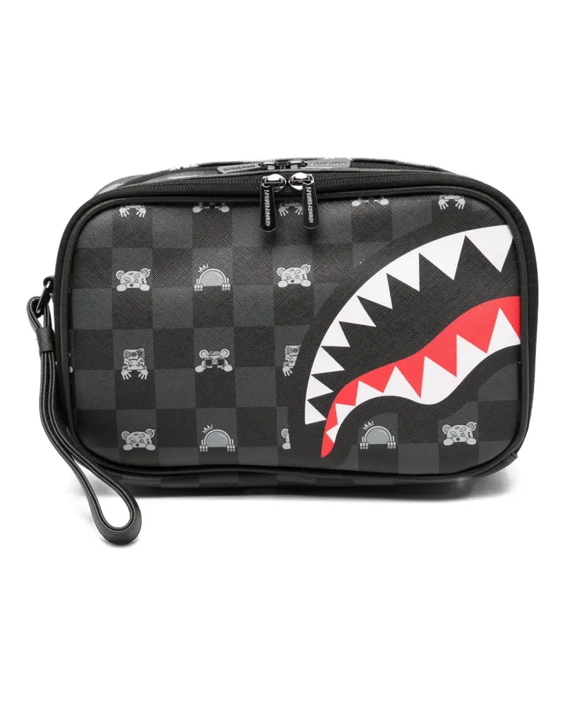 Sprayground Gemusterter Kulturbeutel - Schwarz Schwarz
