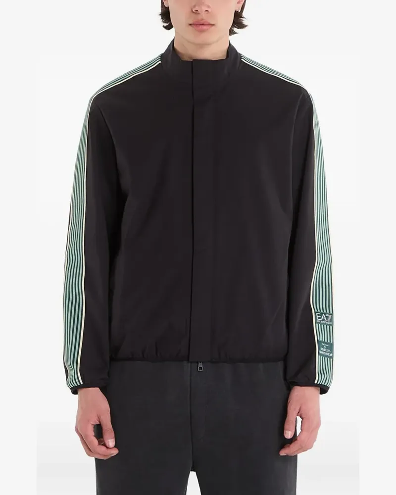EA7 side-stripe logo-patch jacket - Schwarz Schwarz