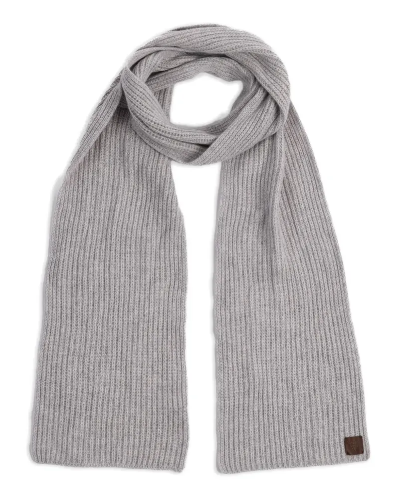 Eleventy logo-patch ribbed scarf - Grau Grau