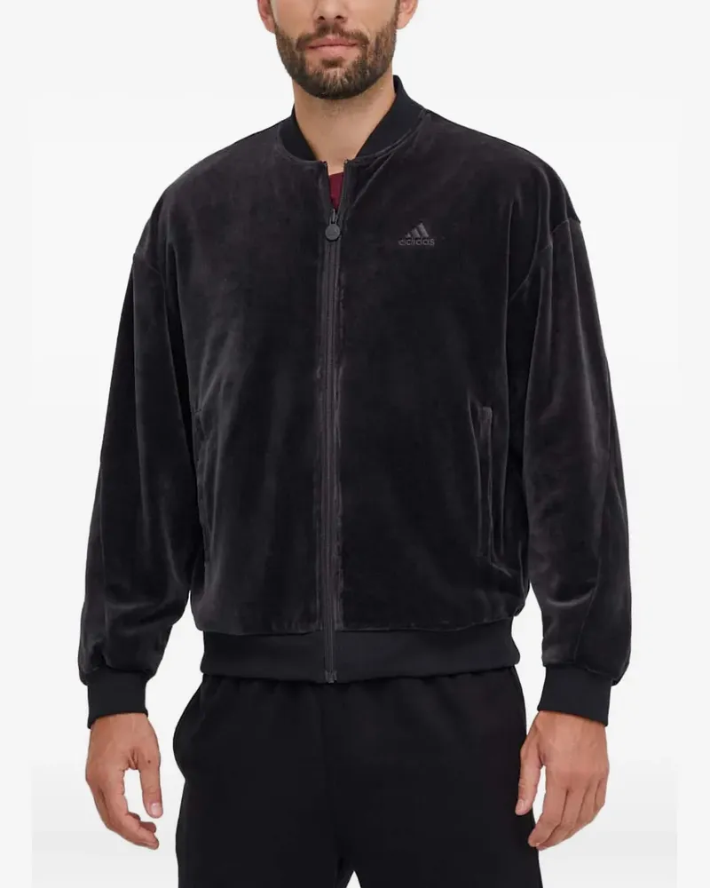 adidas velour reversible bomber jacket - Schwarz Schwarz