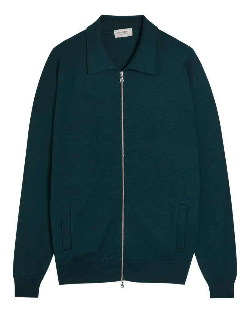 John Smedley Alston Cardigan mit Reißverschluss - Grün Grün