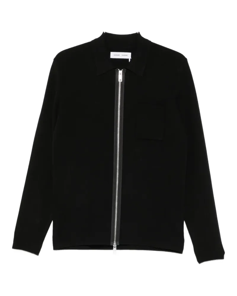 Samsøe & Samsøe zip-up chest-pocket cardigan - Schwarz Schwarz