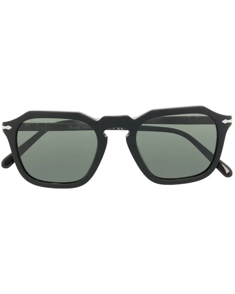 Persol Sonnenbrille mit eckigem Gestell - Schwarz Schwarz