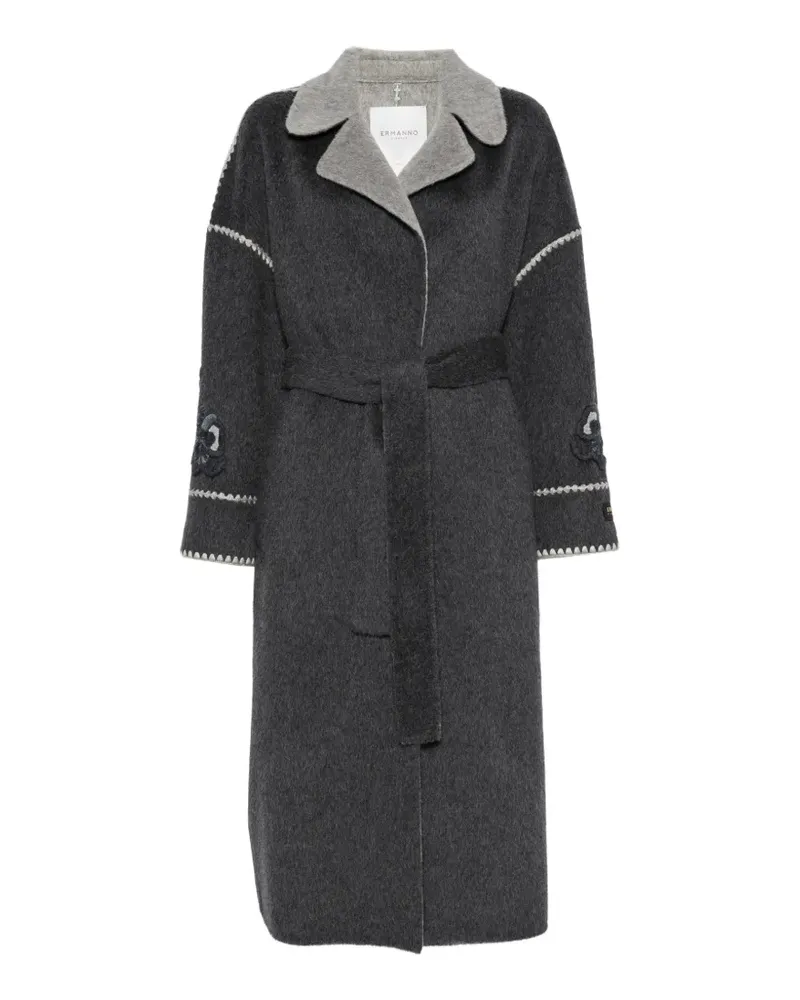 Ermanno Scervino Mantel mit Blumen-Stickerei - Grau Grau