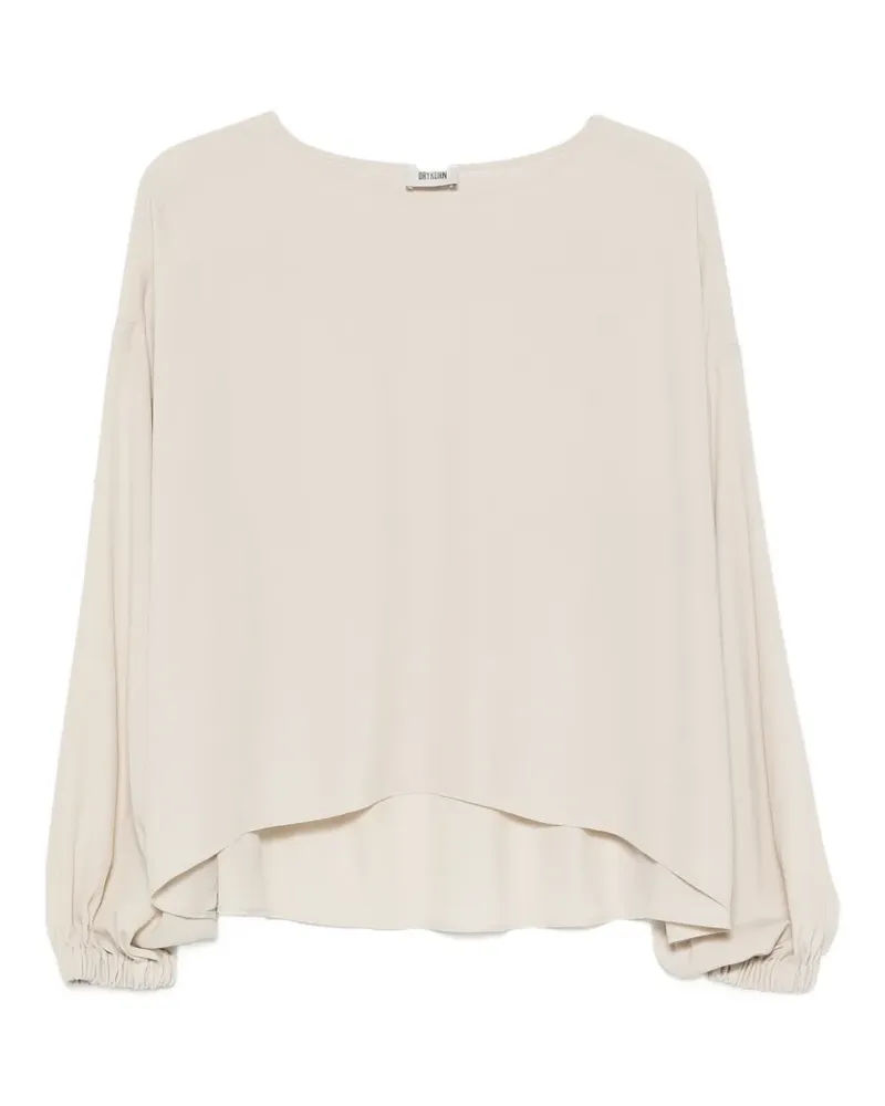 Drykorn Geraffte Bluse mit U-Boot-Ausschnitt - Nude Nude