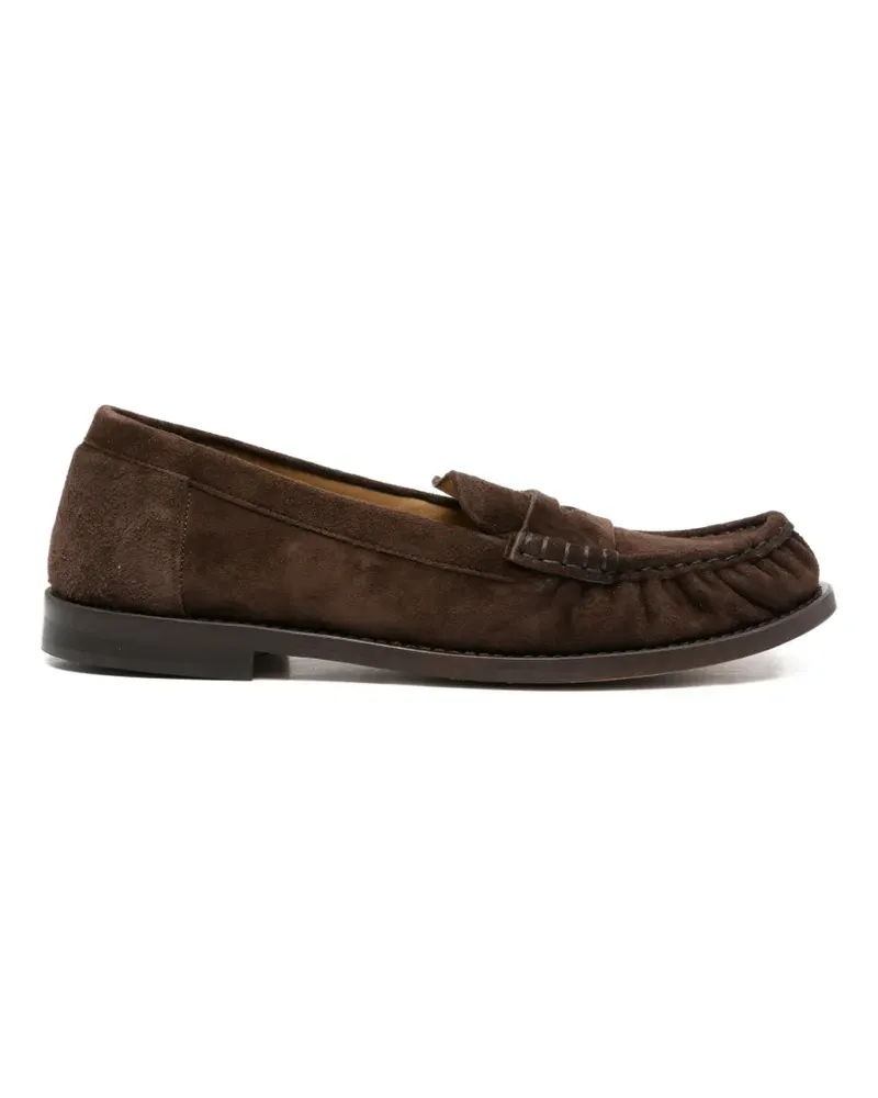Julie Dee penny-strap suede loafers - Braun Braun