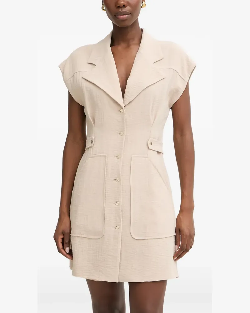 Simona Corsellini button-up notched-lapels dress - Nude Nude