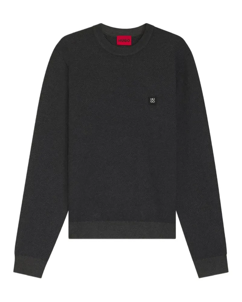 HUGO BOSS Setal textured logo-patch jumper - Grau Grau