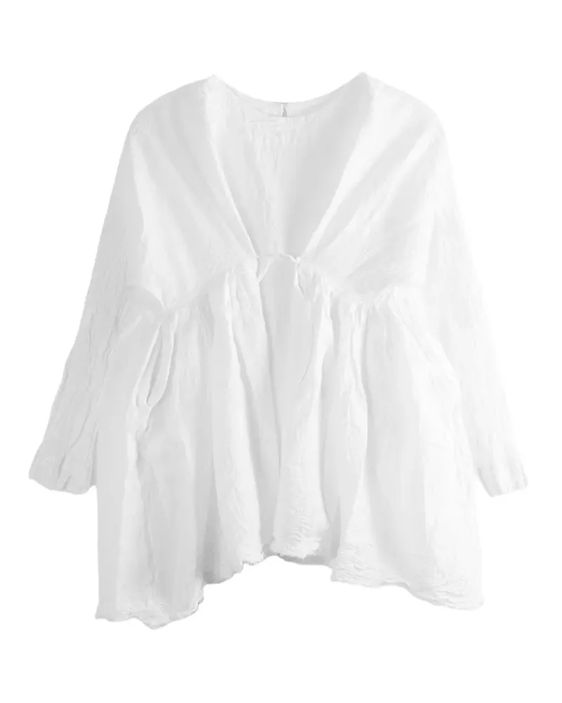 Daniela Gregis Hemd mit gerafftem Detail - Weiß Weiß