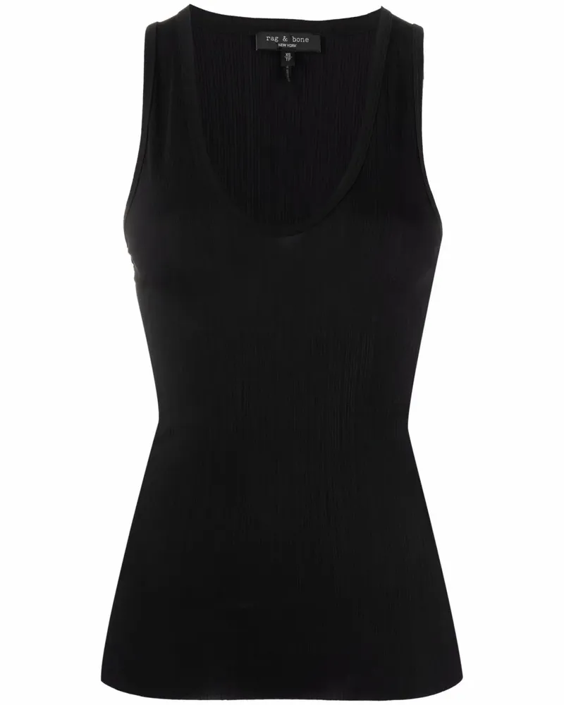 Rag & Bone Tanktop aus geripptem Strick - Schwarz Schwarz